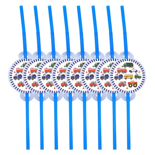 Transportation Vehicles Straws 10pc