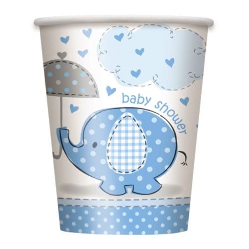 Elephant themed Blue Party Cups. 10pcs in a pack.