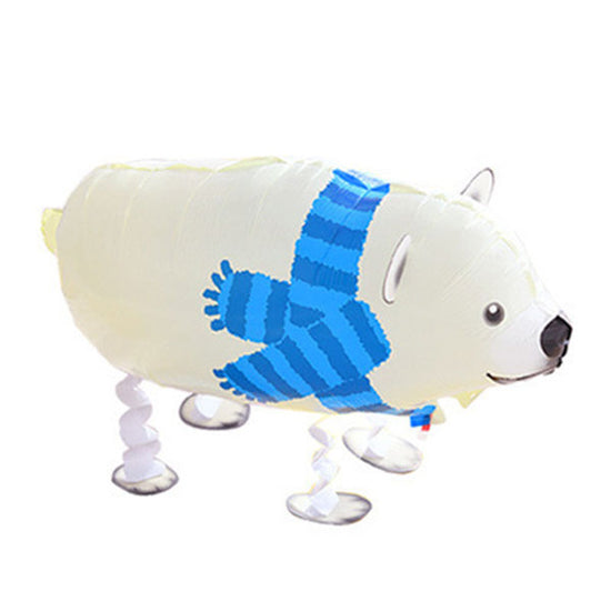 Load image into Gallery viewer, Helium Filled walking animal balloon in the form of a cute polar bear.
