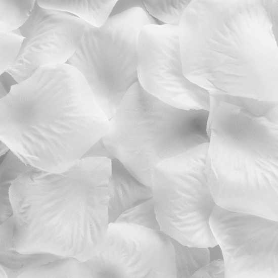 White Artificial Rose Petals Stack
