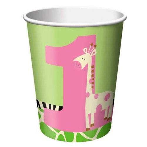 Wild at One Giraffe Cups for 1st Birthday Party Celebration