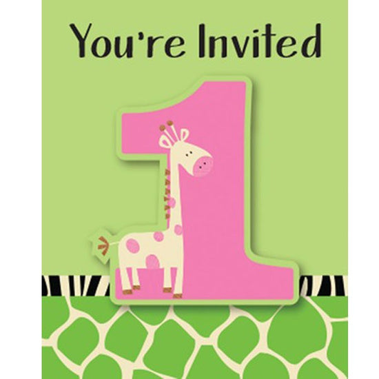 Celebrate your party with this cute 1st Birthday Wild at One Giraffe theme and invite your guests with these lovely invitation cards