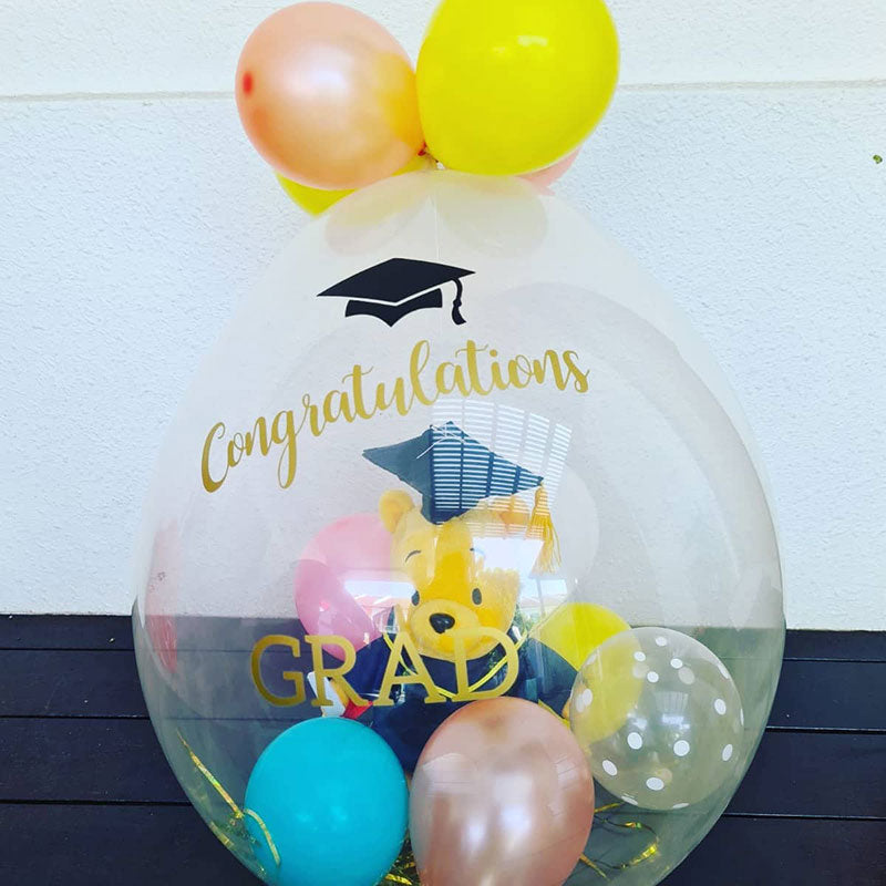 Graduation Pooh Bear in a Balloon Gift.
