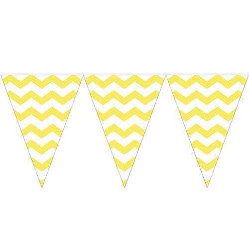 Yellow Chevron Triangle Party Bunting Flag Banners.