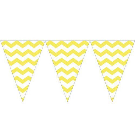 Yellow Chevron Triangle Party Bunting Flag Banners.