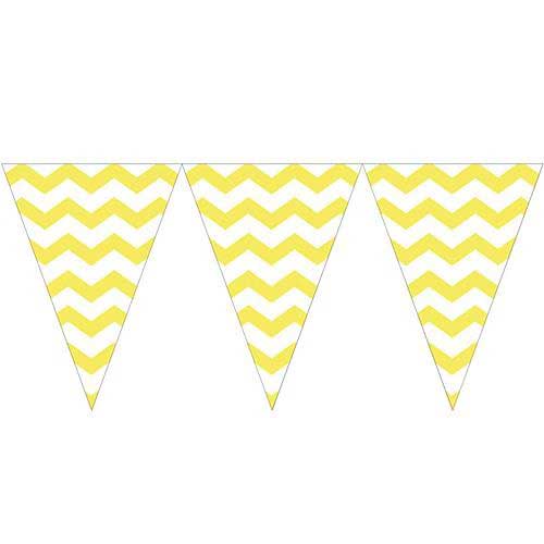Yellow Chevron Triangle Party Bunting Flag Banners.