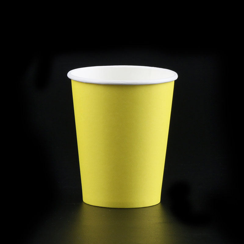 It all starts with color! Our Youthful Yellow coloured 9oz hot/cold cups make party set up and clean up a snap.