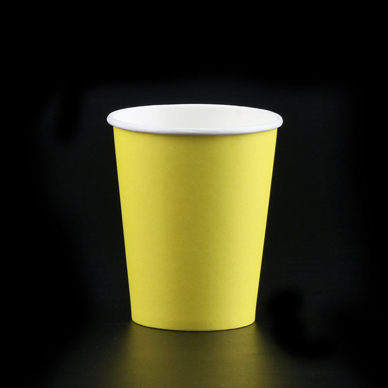 It all starts with color! Our Youthful Yellow coloured 9oz hot/cold cups make party set up and clean up a snap.